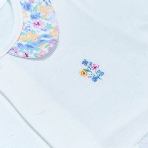 【麗嬰房】嬰童紫羅蘭花卉拼接兔裝