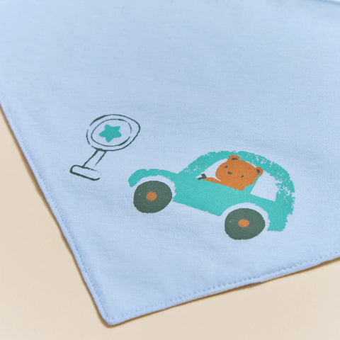 【麗嬰房】嬰童小熊開車車三角巾圍兜(二入)