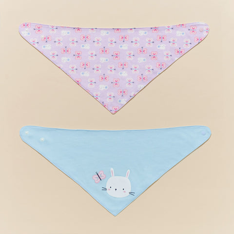 【麗嬰房】嬰童貓貓蝴蝶三角巾圍兜(二入)