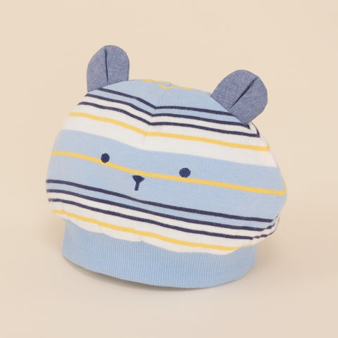 【麗嬰房】嬰兒典雅象熊耳朵條紋嬰兒帽