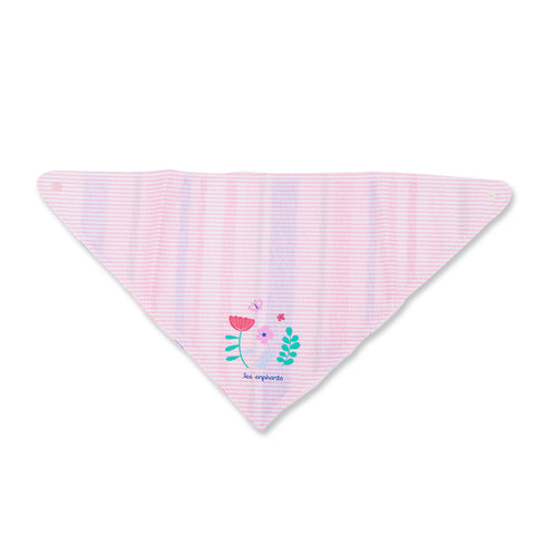 【麗嬰房】嬰兒粉色彩條圍兜
