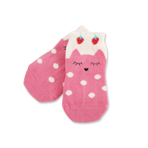 【麗嬰房】玩FUN嬰兒草莓貓貓短襪