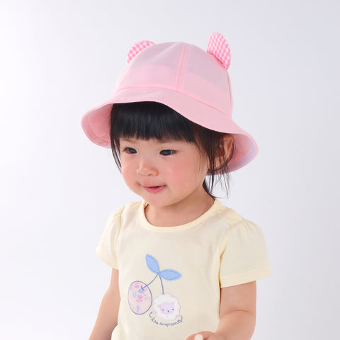 【麗嬰房】嬰童典雅象粉色小熊防疫帽