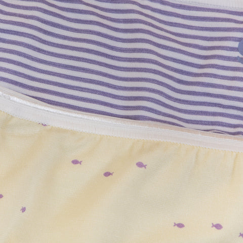 【麗嬰房】女童可愛條紋冰牛奶三角內褲(2入)