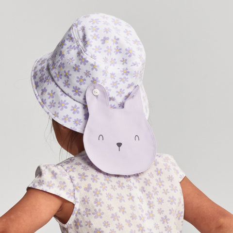 【麗嬰房】嬰童淺紫貓咪小花帽