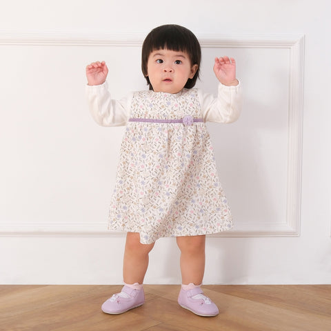 【麗嬰房】嬰童典雅象柔軟絨布洋裝