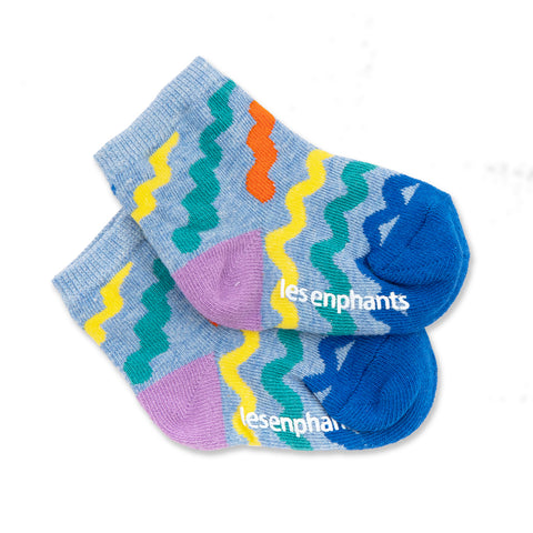 【麗嬰房】玩fun嬰兒彩色波浪中筒襪