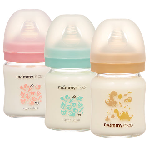 【mammyshop 媽咪小站】母感體驗2.0-寬口玻璃奶瓶 120ml（共3種）