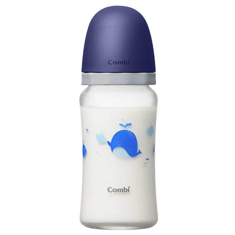 【Combi 康貝】真實含乳寬口玻璃奶瓶240ml-粉色/藍色