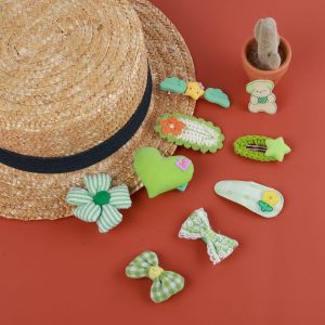 麗嬰房Little moni檸檬氣泡愛心花花髮夾(9入組)