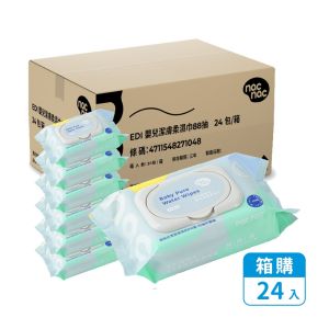 【箱購】nac nac EDI嬰兒潔膚柔濕巾(88抽x24包)