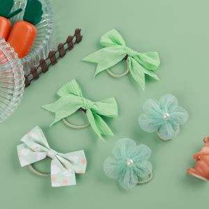 麗嬰房Little moni花花蝴蝶結髮圈(5入組)